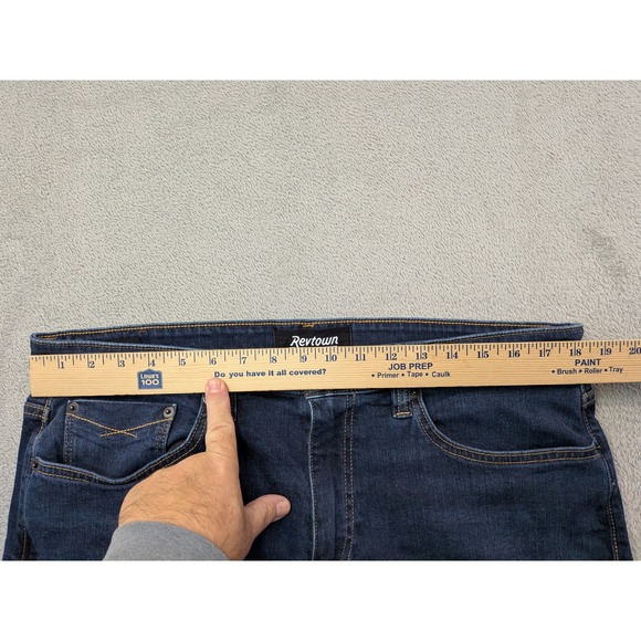 Revtown Men's Sharp Jeans W36 L32 Dark Wash Straight Leg Decade Denim - Picture 9 of 14